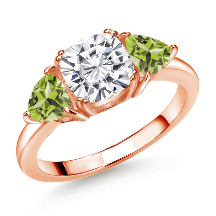 Peridot - August_5_Ring in 925 Rose Gold Plated Silver