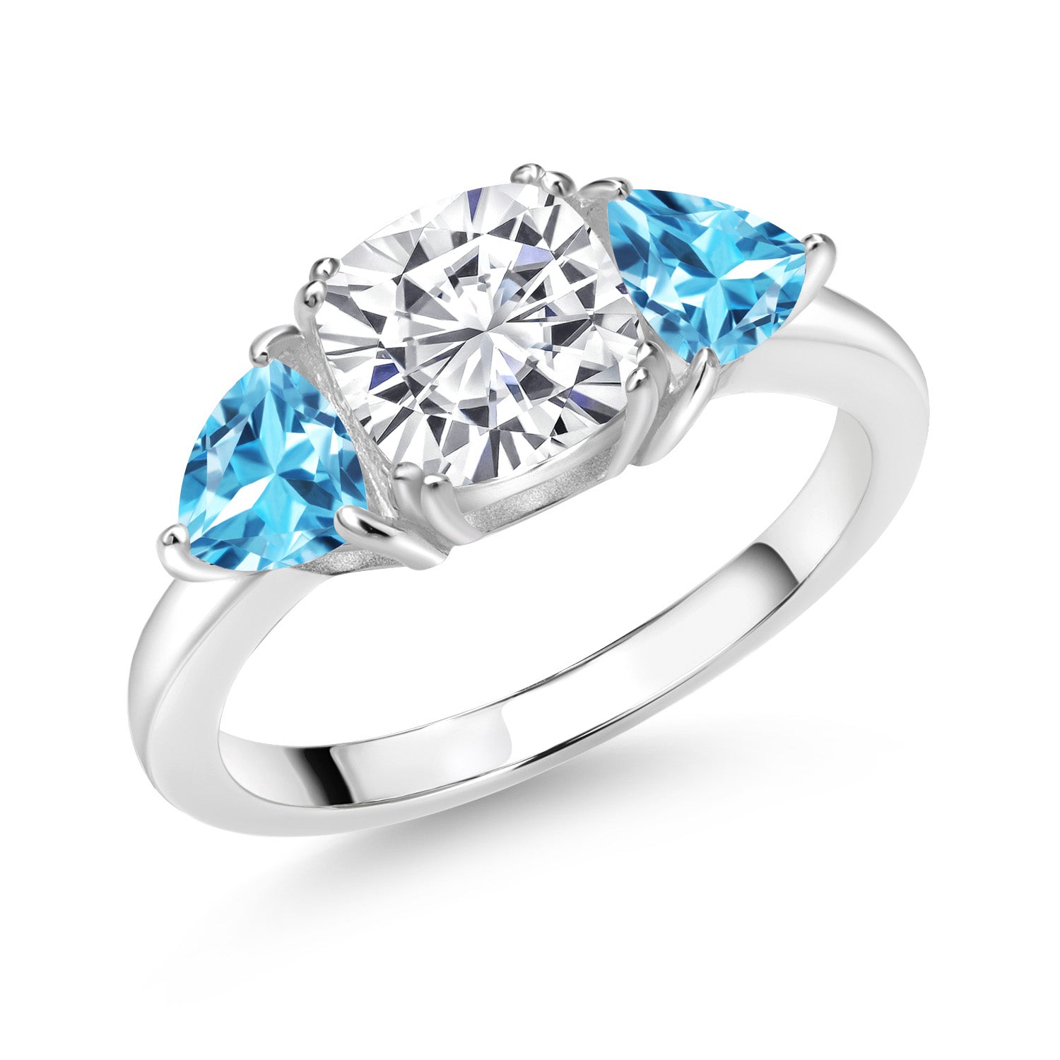 Swiss Blue Topaz - November_9_Ring in 925 Sterling Silver