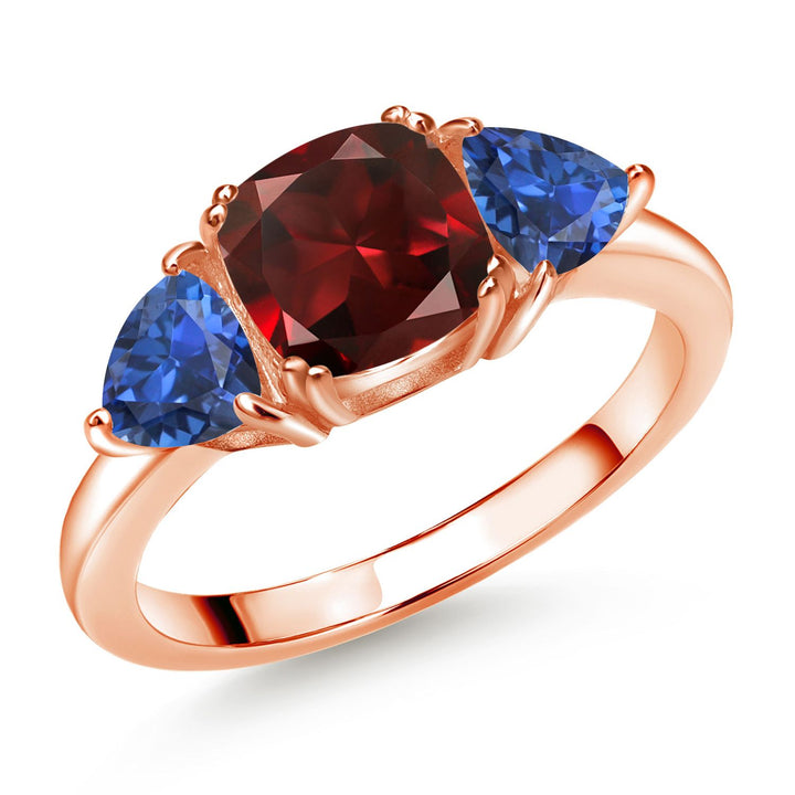 Garnet - January_5_Ring in 925 Rose Gold Plated Silver
