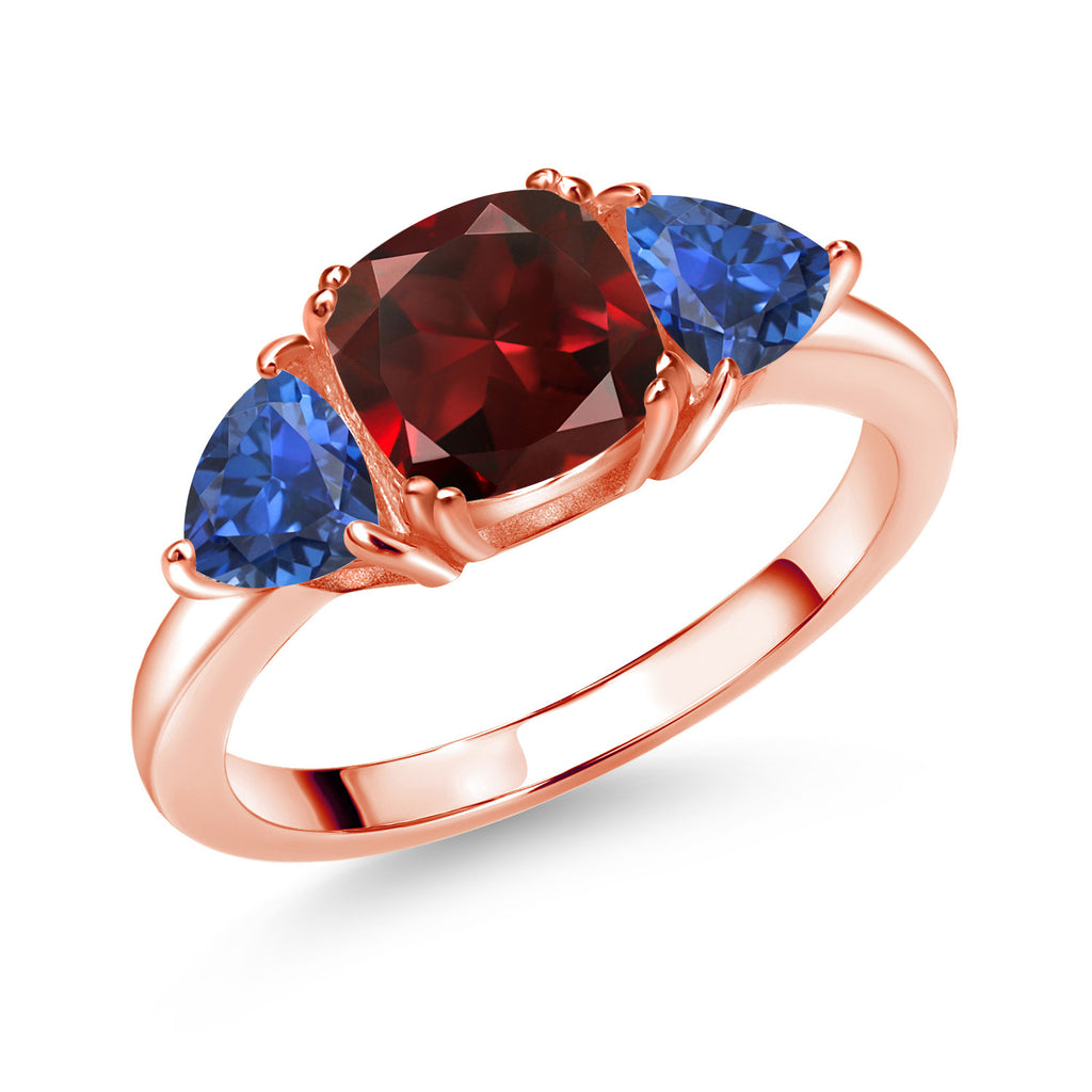 Garnet - January_7_Ring in 925 Rose Gold Plated Silver