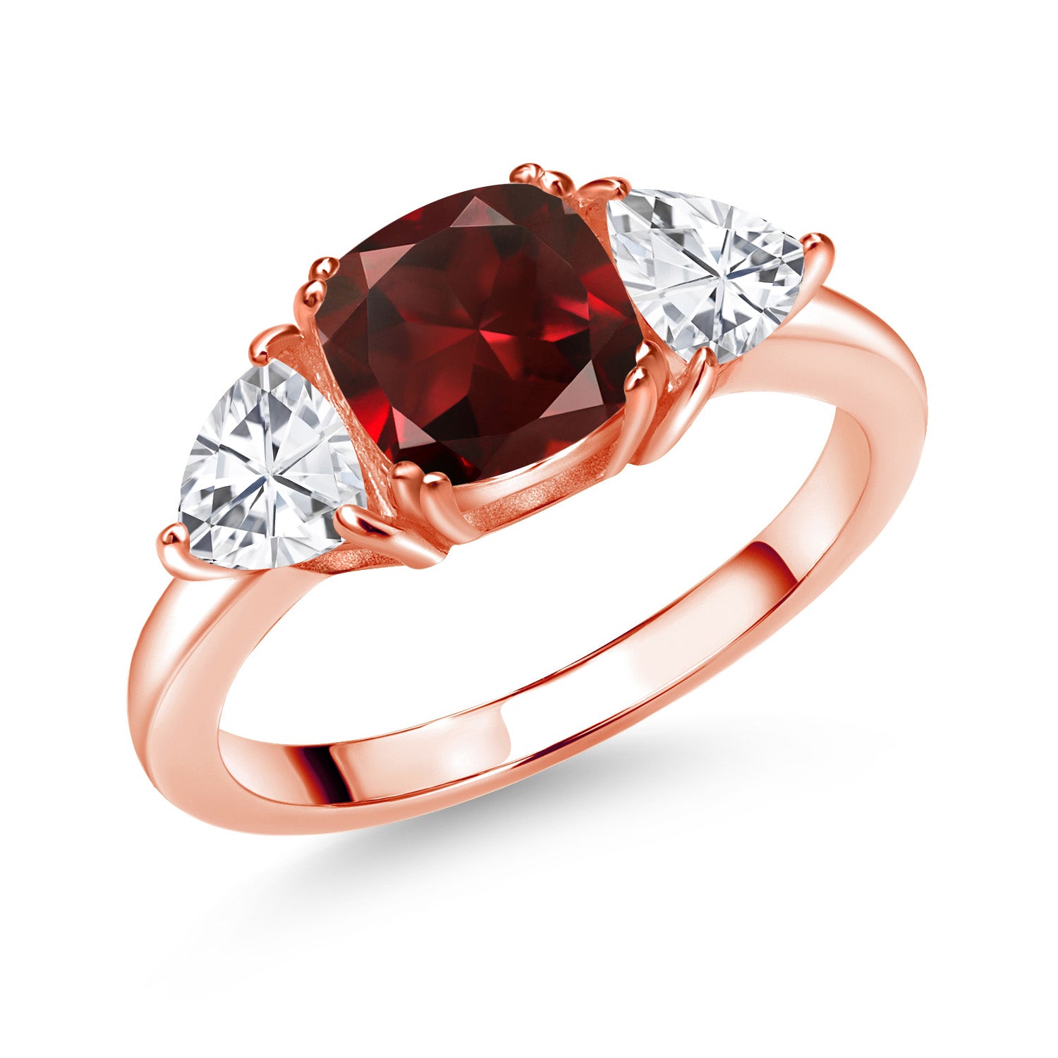 Garnet - January_7_Ring in 925 Rose Gold Plated Silver