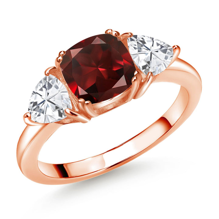 Garnet - January_5_Ring in 925 Rose Gold Plated Silver