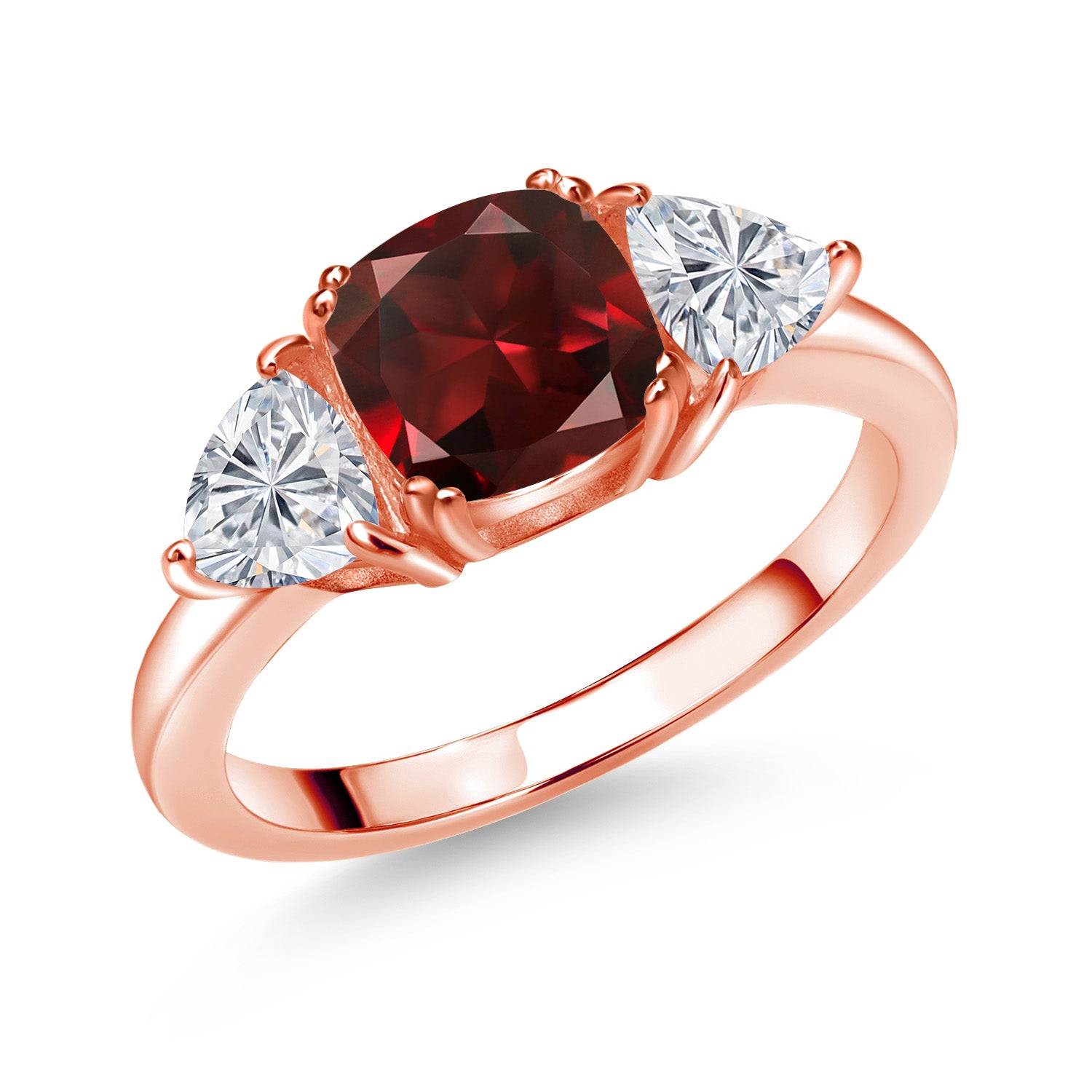 Garnet - January_5_Ring in 925 Rose Gold Plated Silver