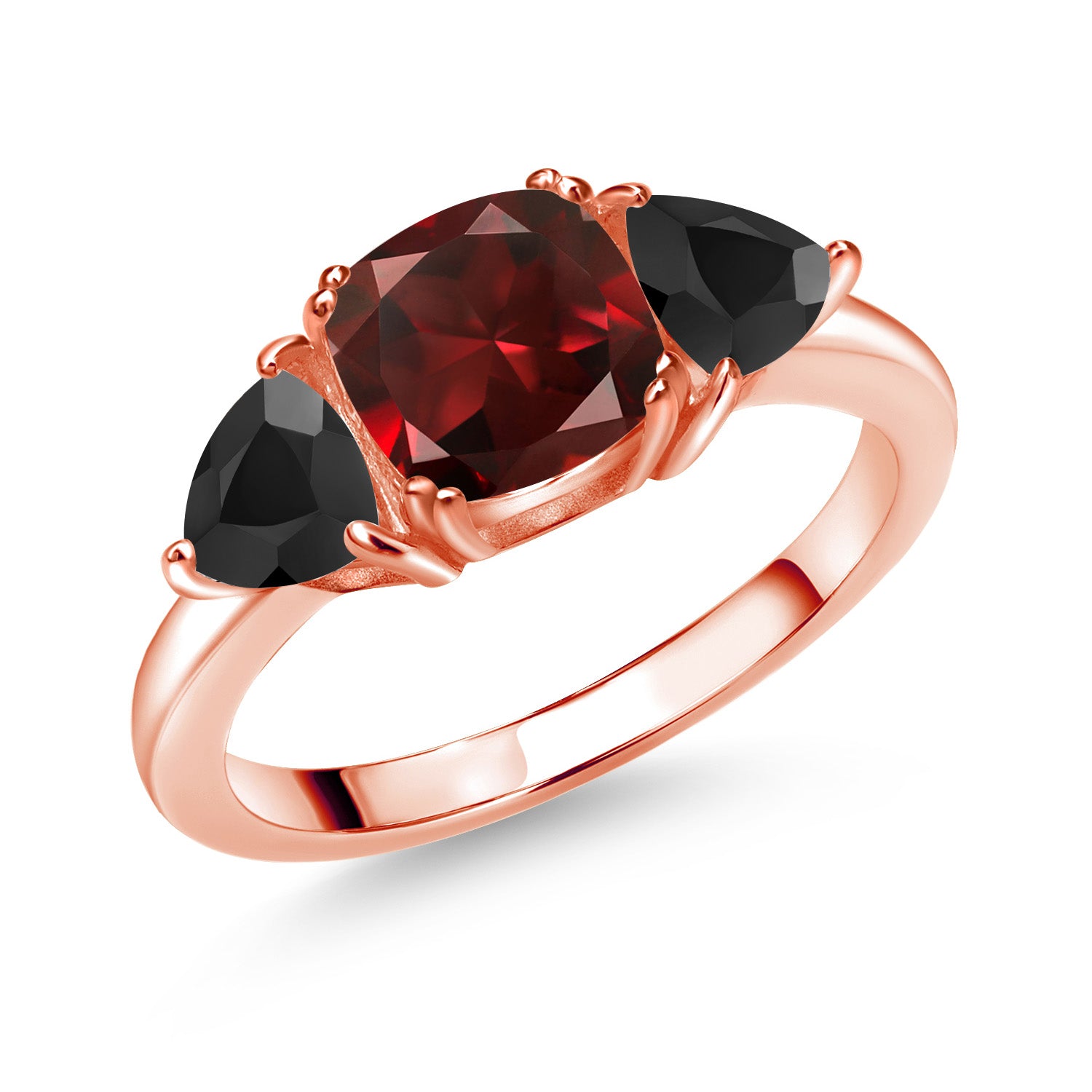 Garnet - January_7_Ring in 925 Rose Gold Plated Silver