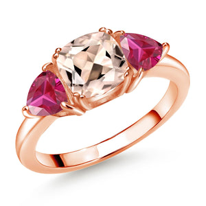 Morganite - October_5_Ring in 925 Rose Gold Plated Silver