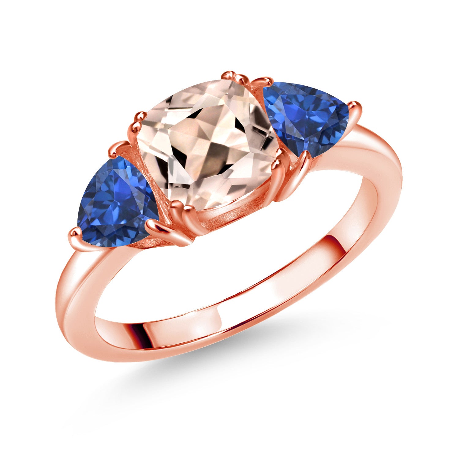 Morganite - October_9_Ring in 925 Rose Gold Plated Silver