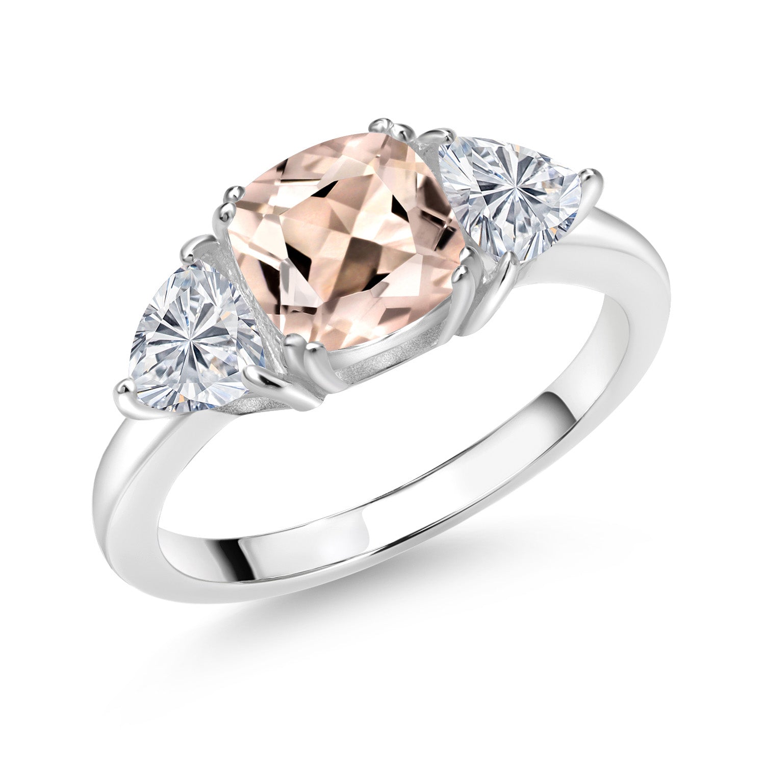 Morganite - October_8_Ring in 925 Sterling Silver