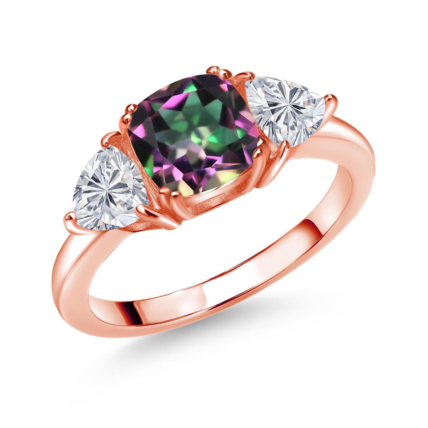 Green Mystic Topaz_6_Ring in 925 Rose Gold Plated Silver