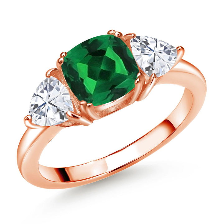 Nano Emerald - May_5_Ring in 925 Rose Gold Plated Silver