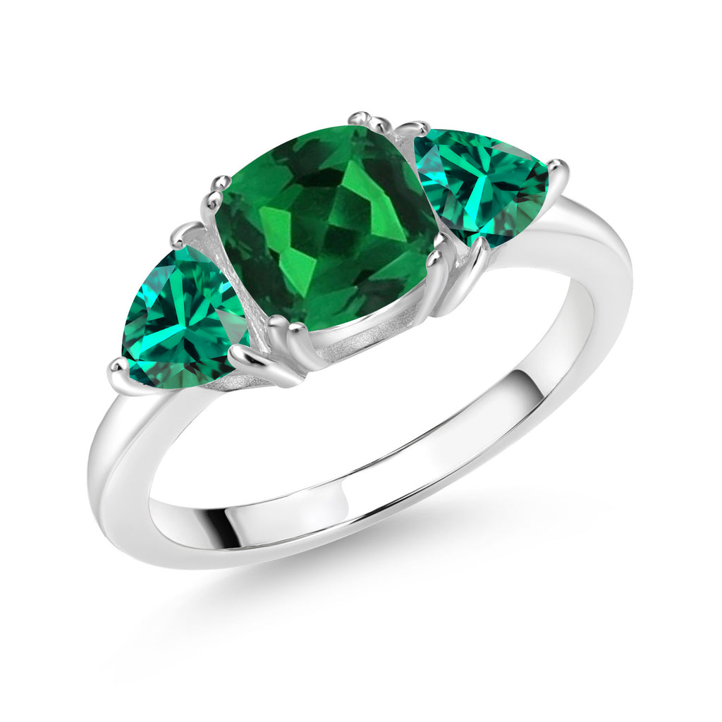 Nano Emerald - May_8_Ring in 925 Sterling Silver