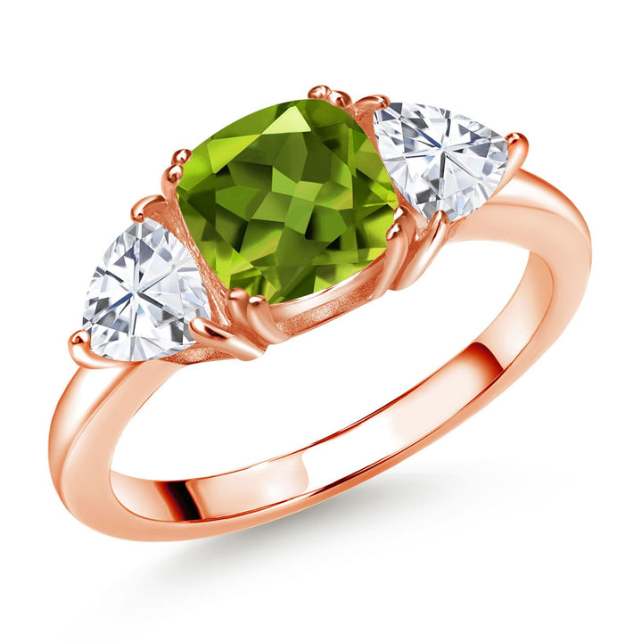 Peridot - August_5_Ring in 925 Rose Gold Plated Silver