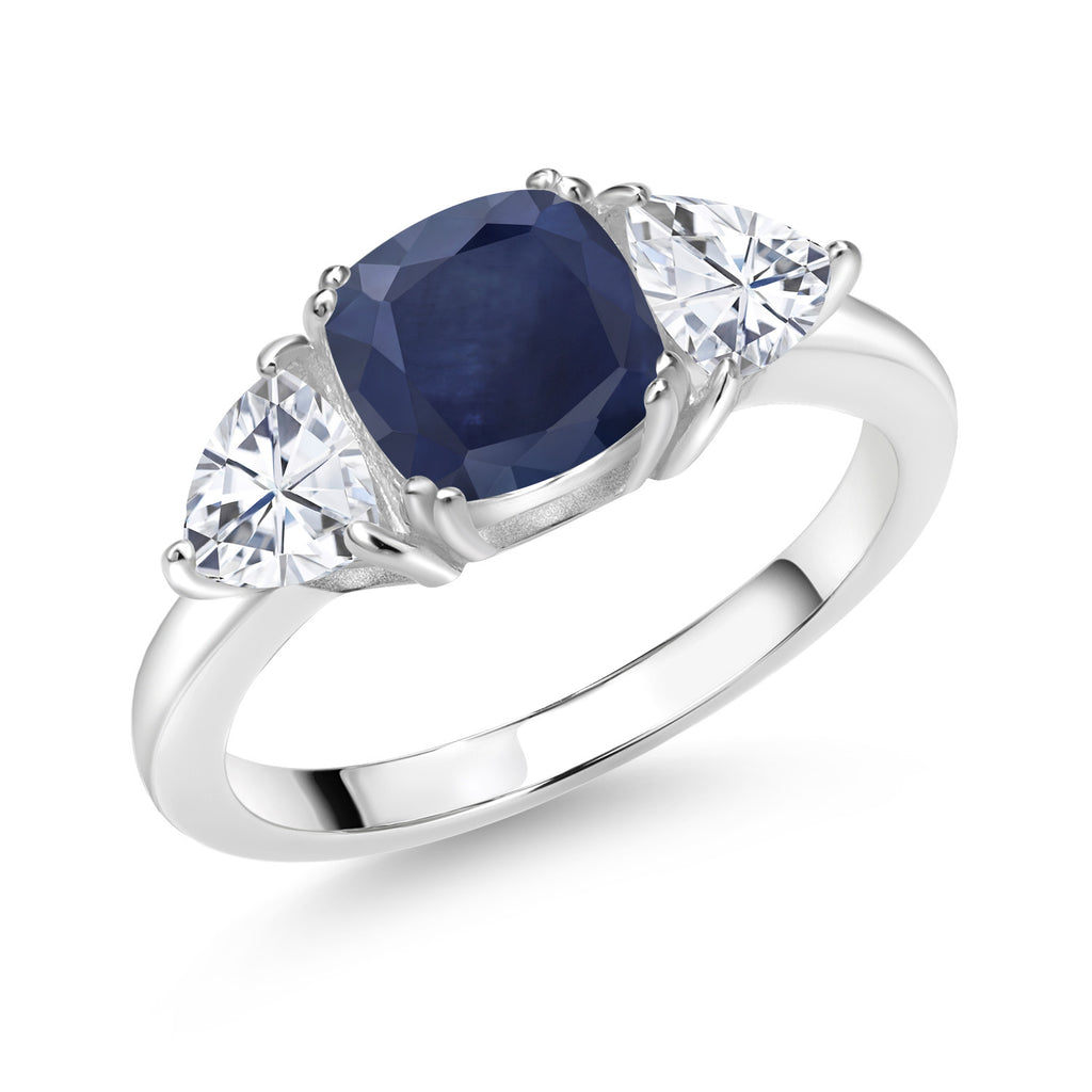 Blue Sapphire - September_8_Ring in 925 Sterling Silver