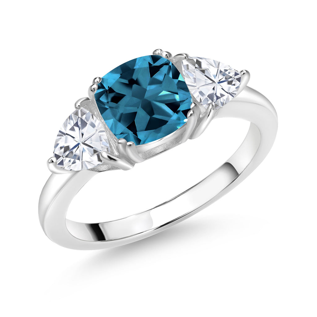 London Blue Topaz - November_8_Ring in 925 Sterling Silver