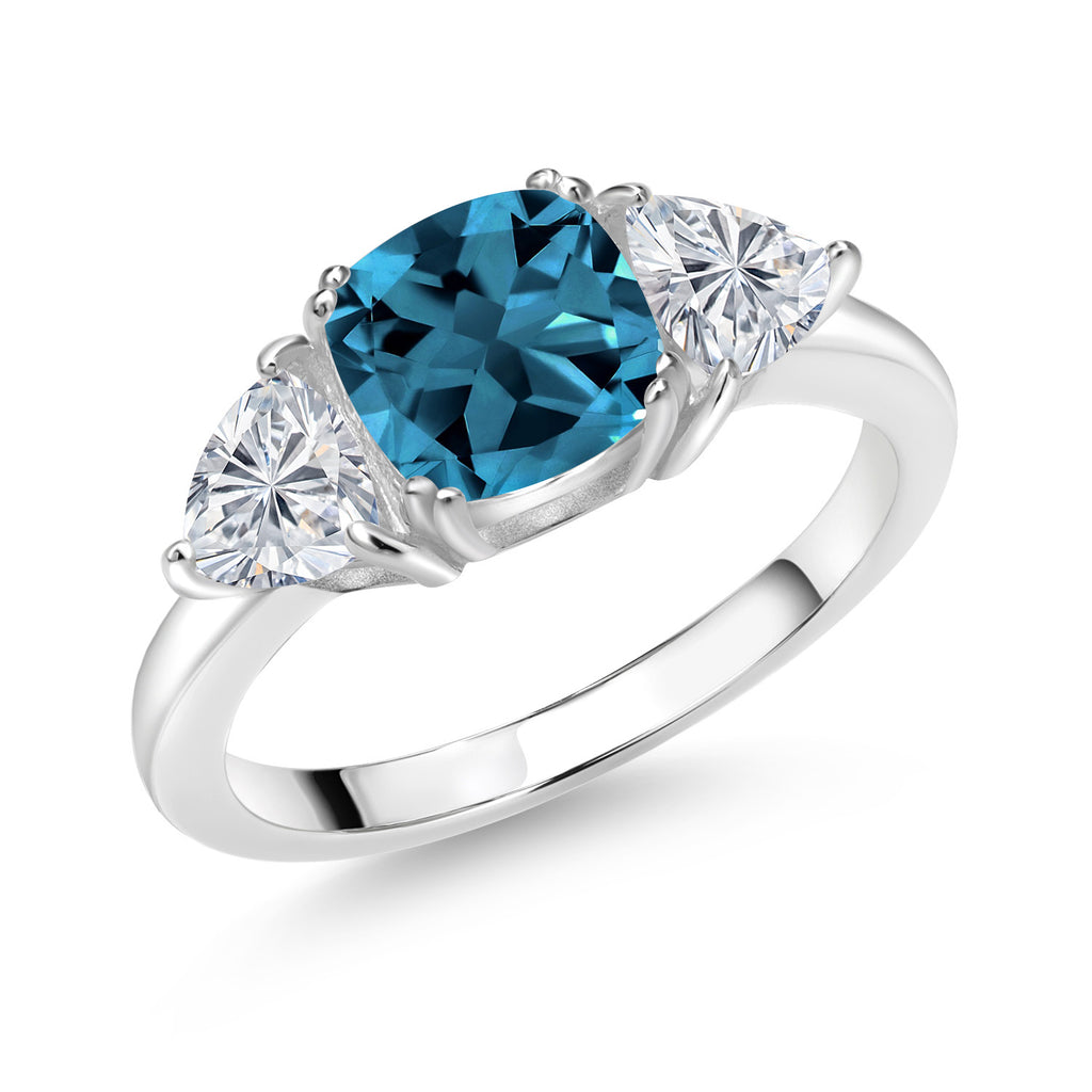 London Blue Topaz - November_8_Ring in 925 Sterling Silver