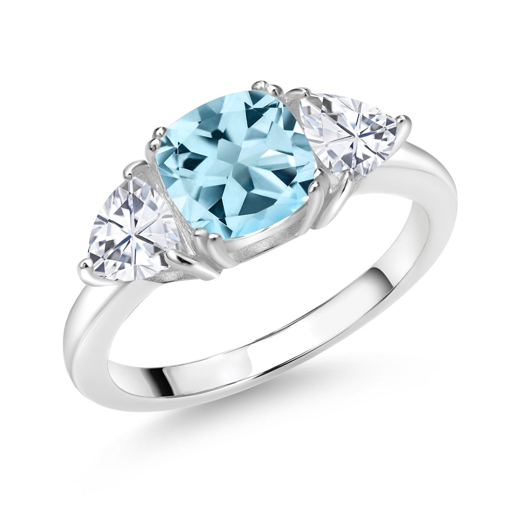 Sky Blue Topaz - November_5_Ring in 925 Sterling Silver