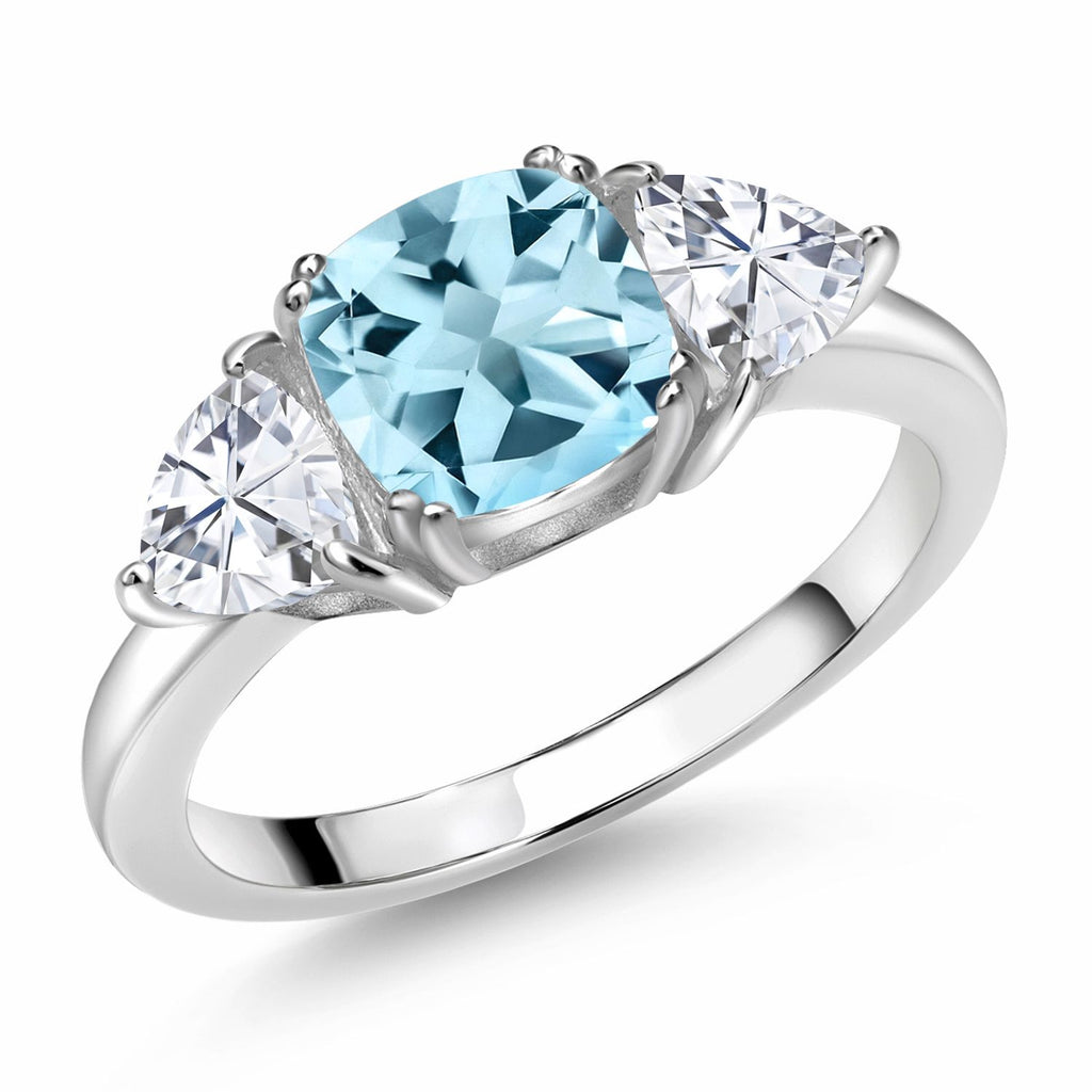 Sky Blue Topaz - November_6_Ring in 925 Sterling Silver