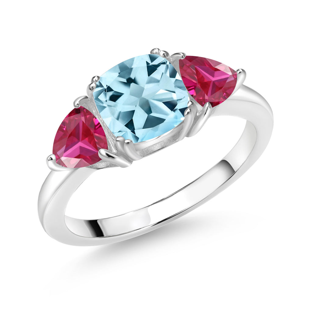 Sky Blue Topaz - November_9_Ring in 925 Sterling Silver