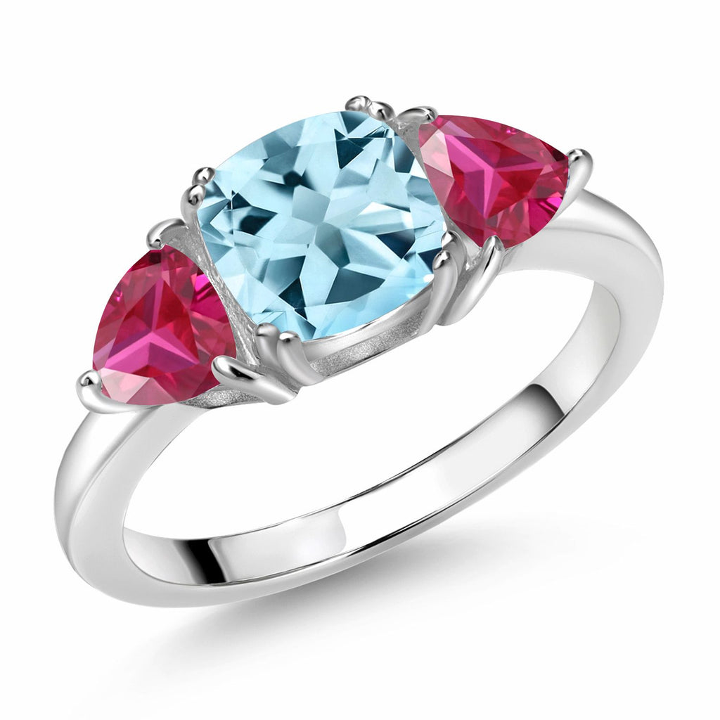 Sky Blue Topaz - November_8_Ring in 925 Sterling Silver
