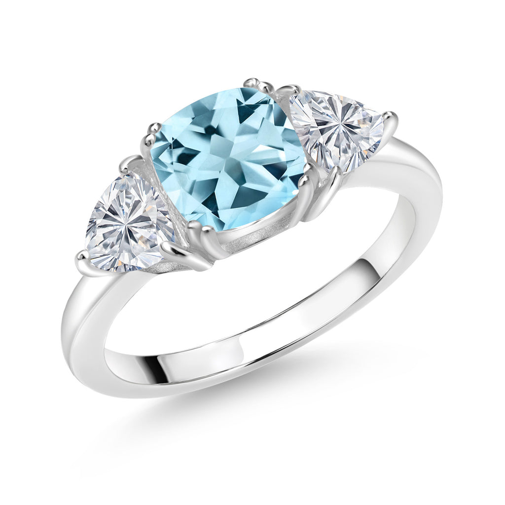 Sky Blue Topaz - November_7_Ring in 925 Sterling Silver