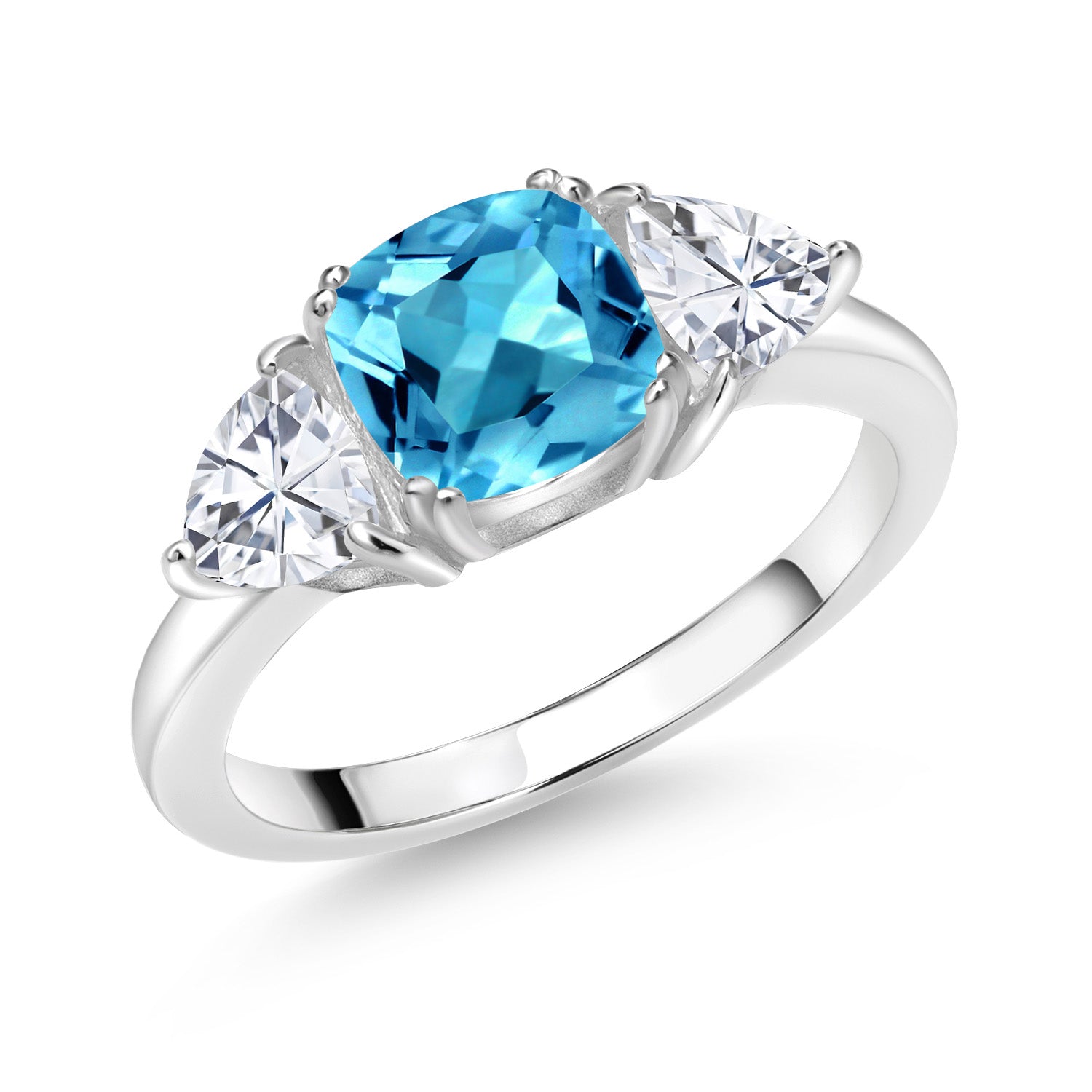 Swiss Blue Topaz - November_6_Ring in 925 Sterling Silver