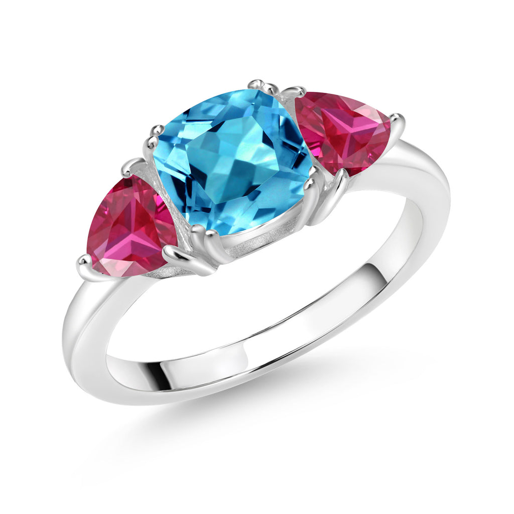 Swiss Blue Topaz - November_8_Ring in 925 Sterling Silver