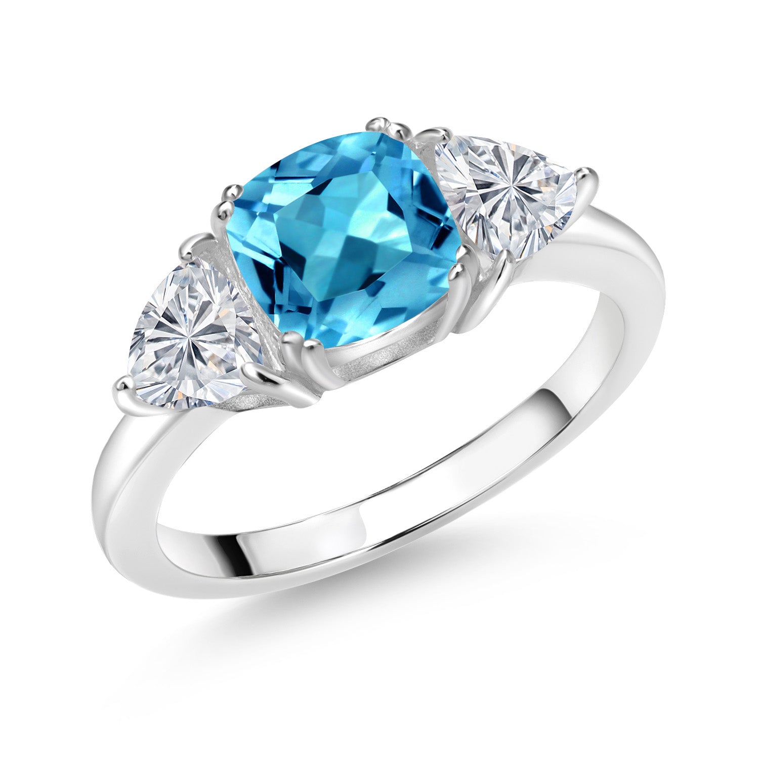 Swiss Blue Topaz - November_8_Ring in 925 Sterling Silver