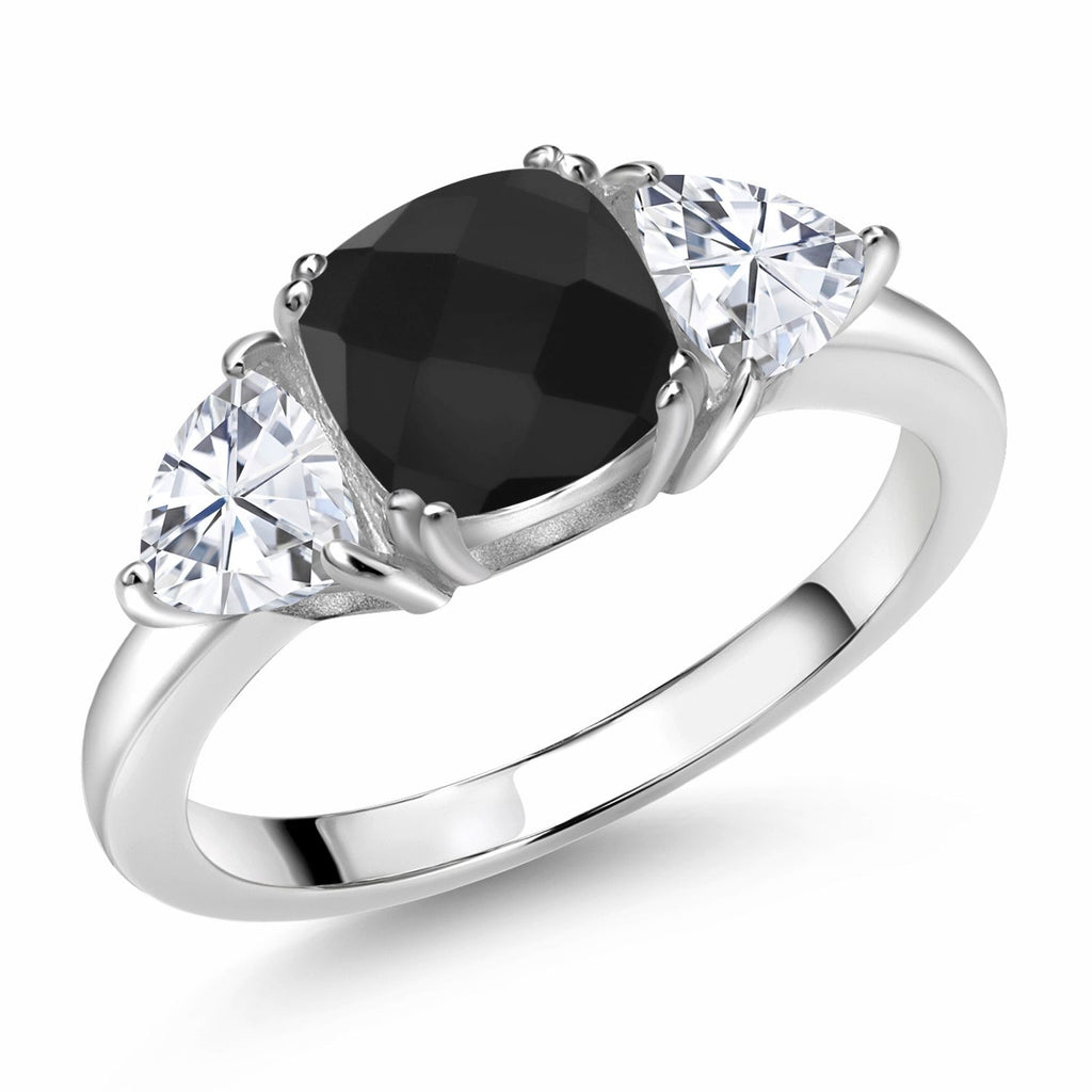 Onyx-Checkerboard - December_6_Ring in 925 Sterling Silver