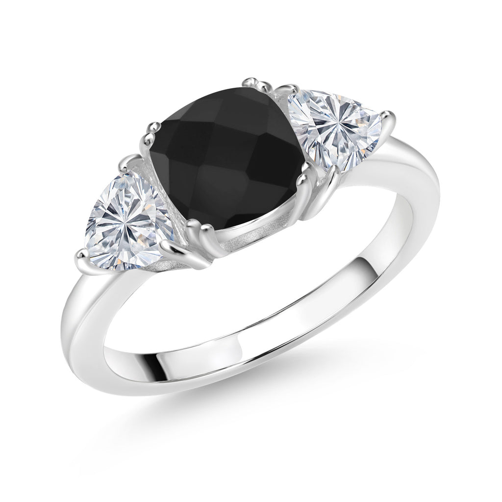 Onyx-Checkerboard - December_5_Ring in 925 Sterling Silver