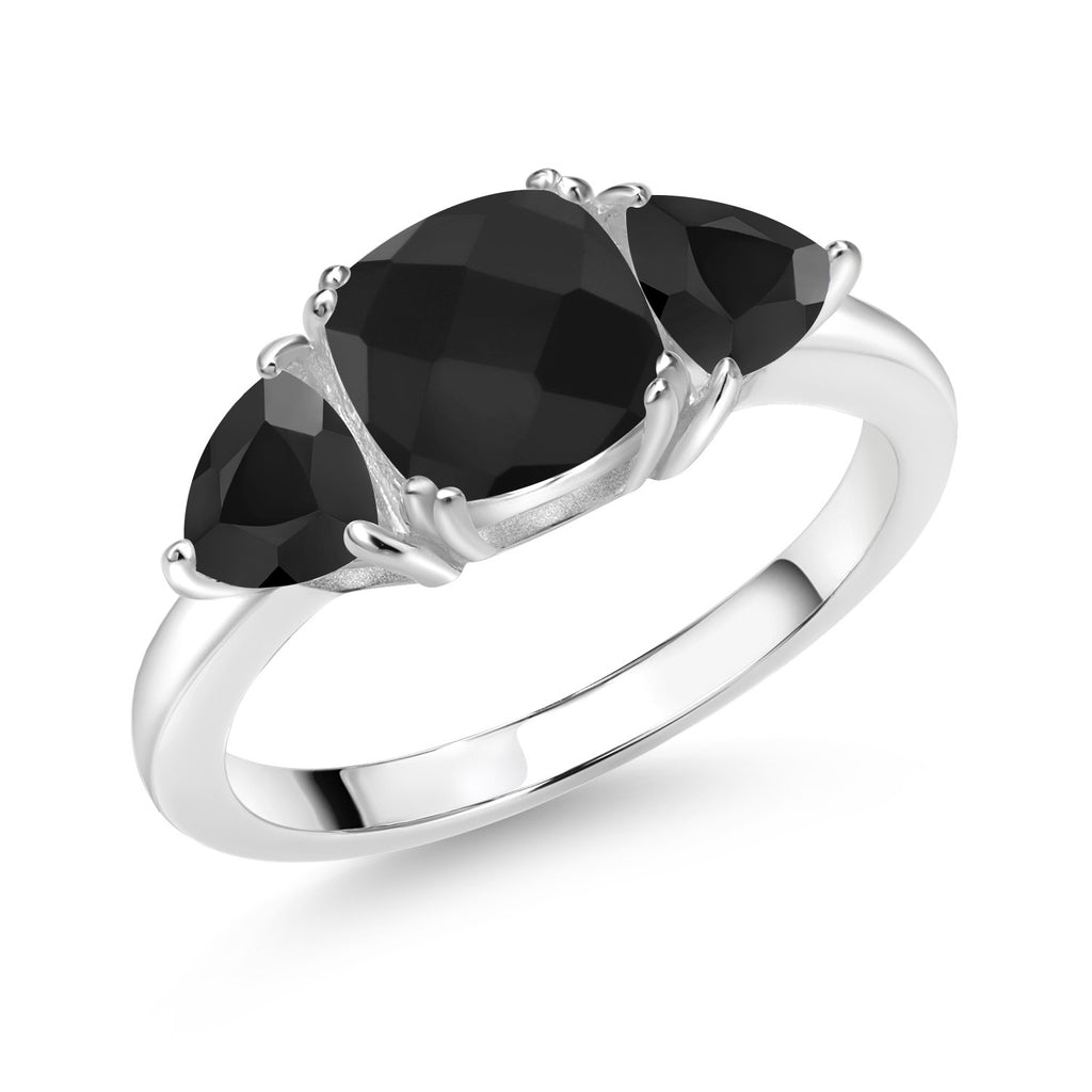 Onyx-Checkerboard - December_6_Ring in 925 Sterling Silver