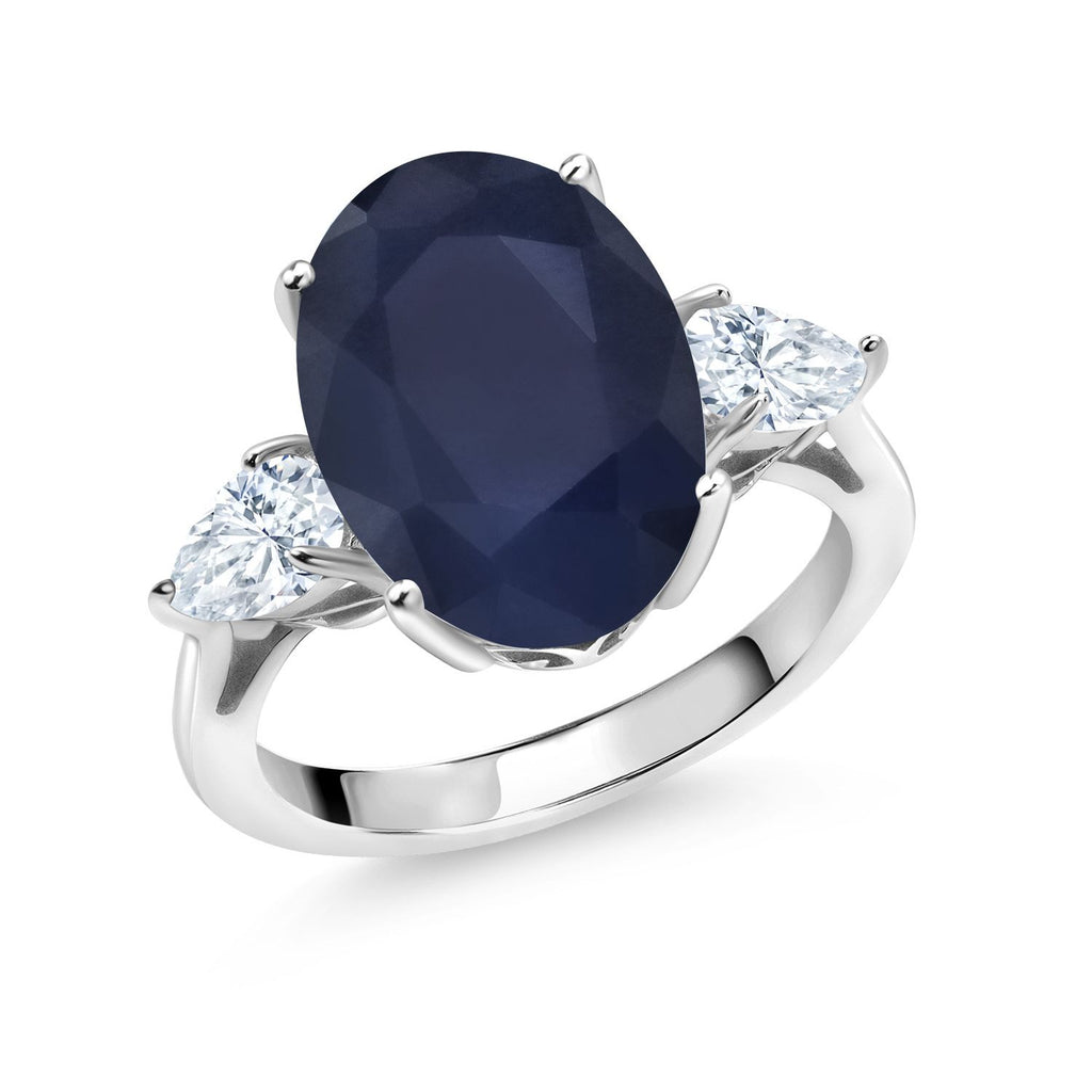 Blue Sapphire - September_8_Ring in 925 Sterling Silver