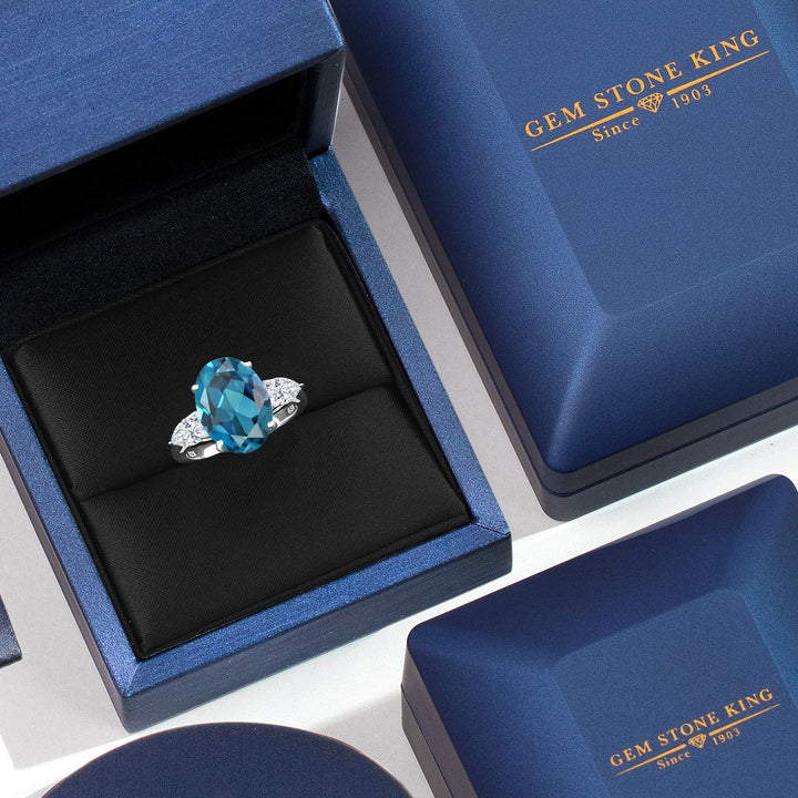 Topaz and Moissanite_7_Ring in 925 Sterling Silver