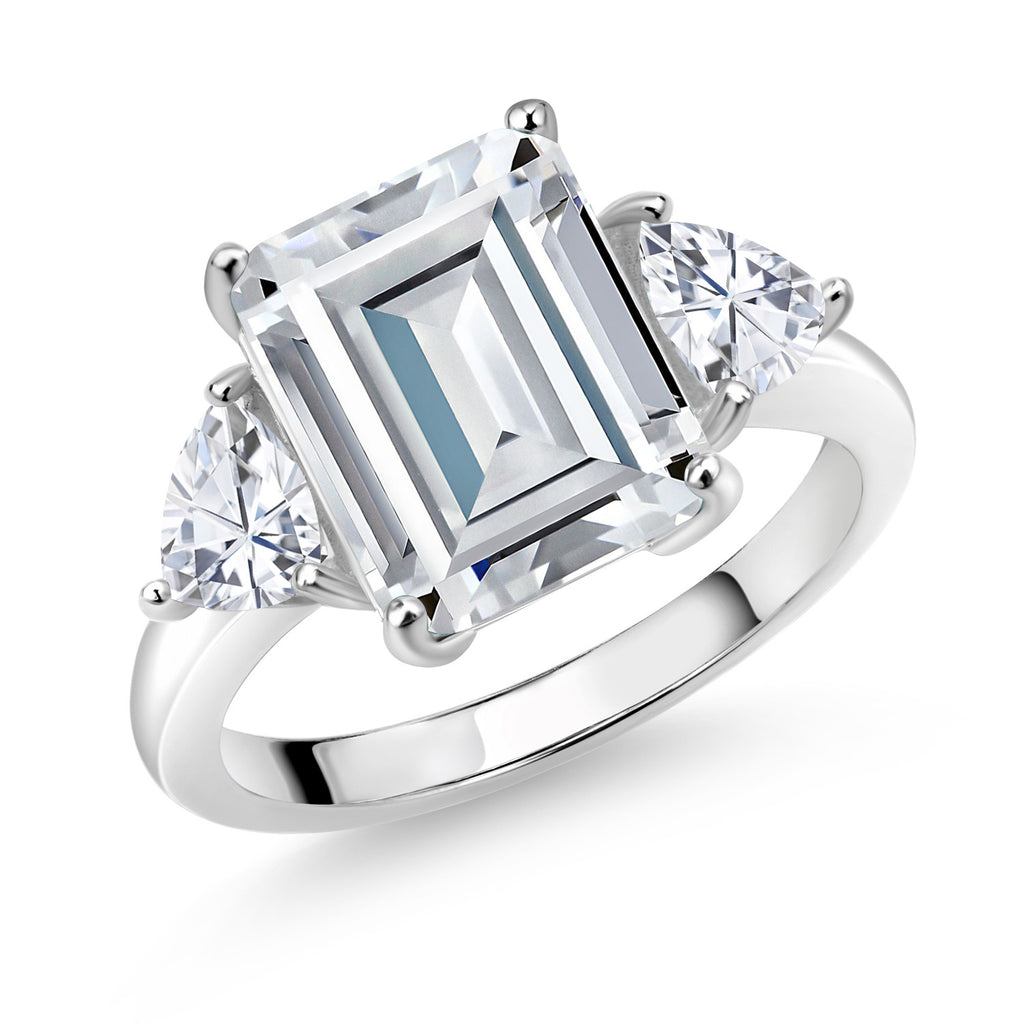 White Moissanite - April_9_Ring in 925 Sterling Silver