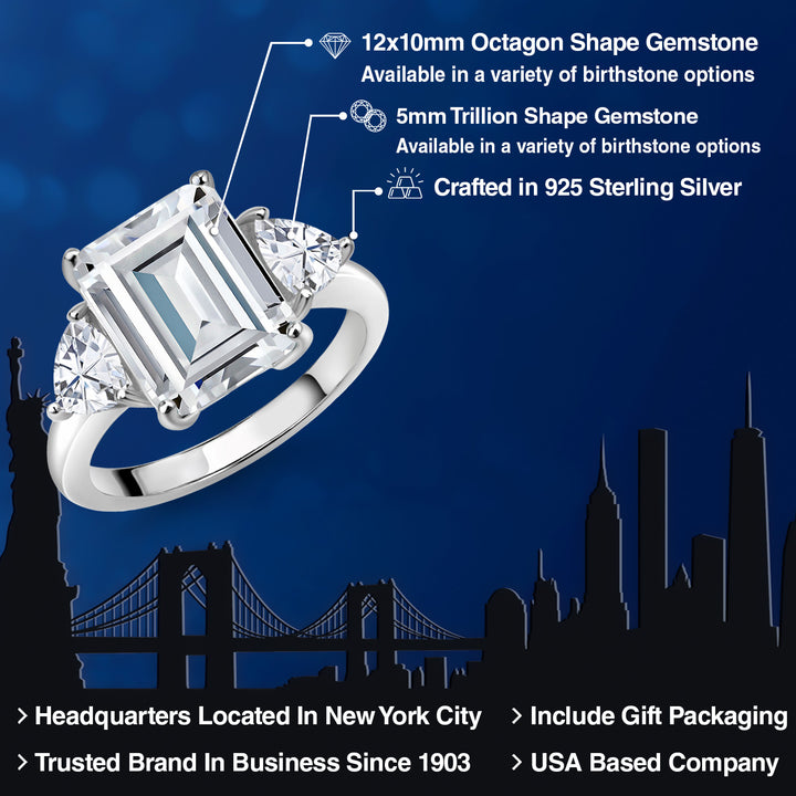 Moissanite_5_Ring in 925 Sterling Silver