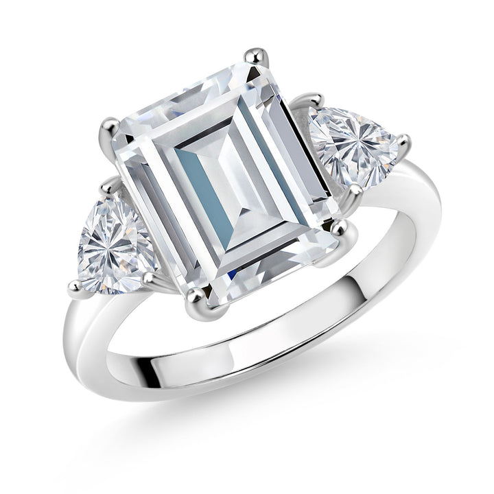 White Moissanite - April_5_Ring in 925 Sterling Silver