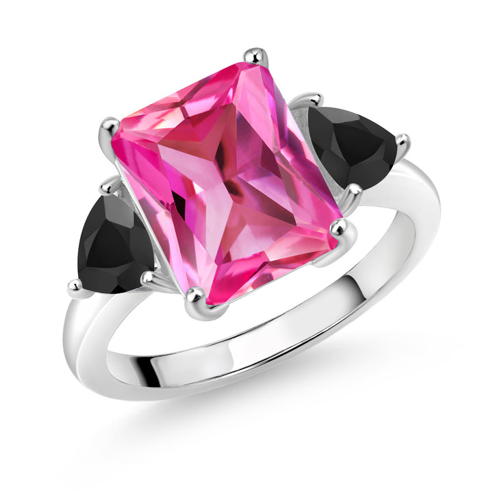 Pink Created Sapphire - September_5_Ring in 925 Sterling Silver
