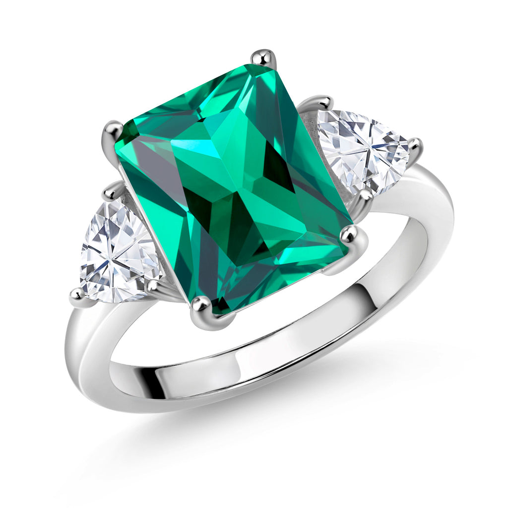 Nano Emerald - May_8_Ring in 925 Sterling Silver