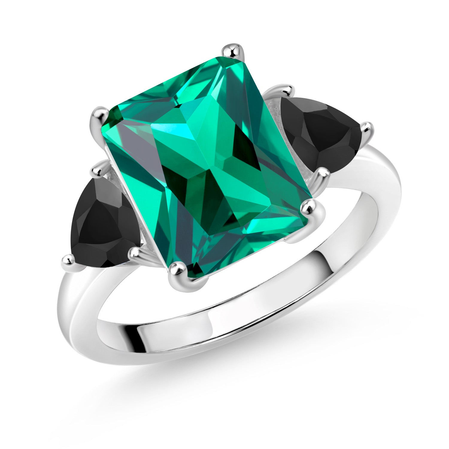 Nano Emerald - May_7_Ring in 925 Sterling Silver