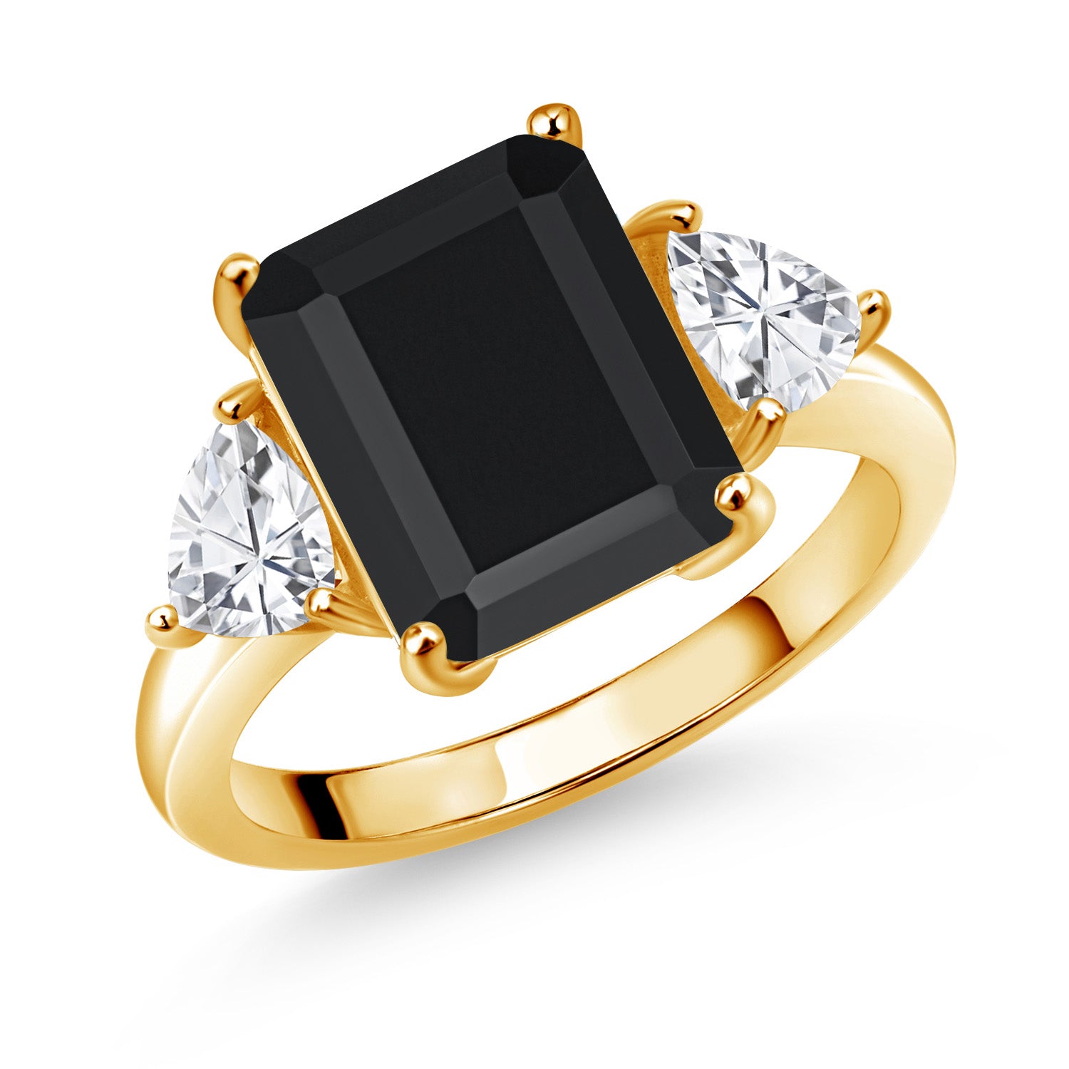 Onyx - December_6_Ring in 925 Yellow Gold Plated Silver