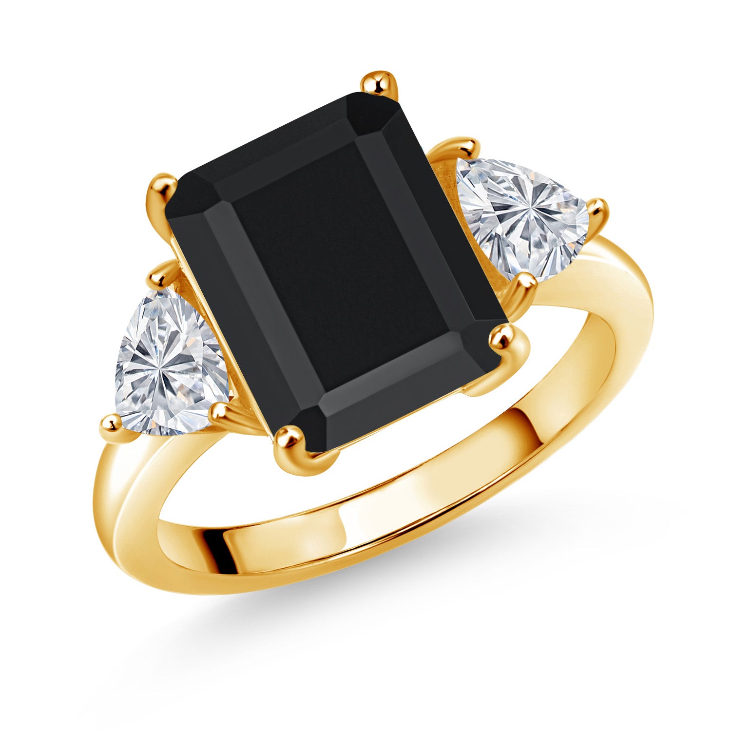 Onyx - December_5_Ring in 925 Yellow Gold Plated Silver