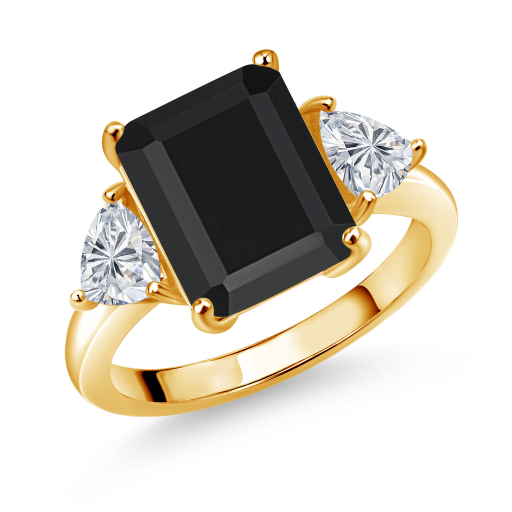 Onyx - December_8_Ring in 925 Yellow Gold Plated Silver