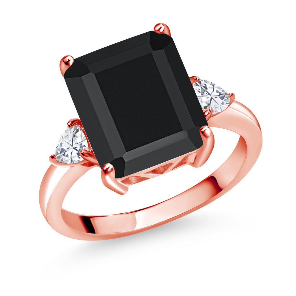 Onyx - December_6_Ring in 925 Rose Gold Plated Silver