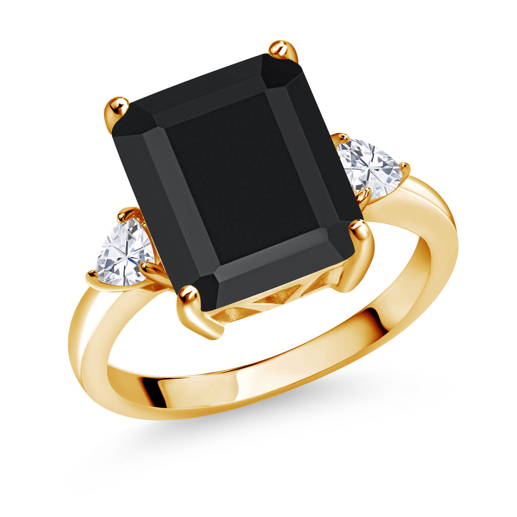 Onyx - December_6_Ring in 925 Yellow Gold Plated Silver