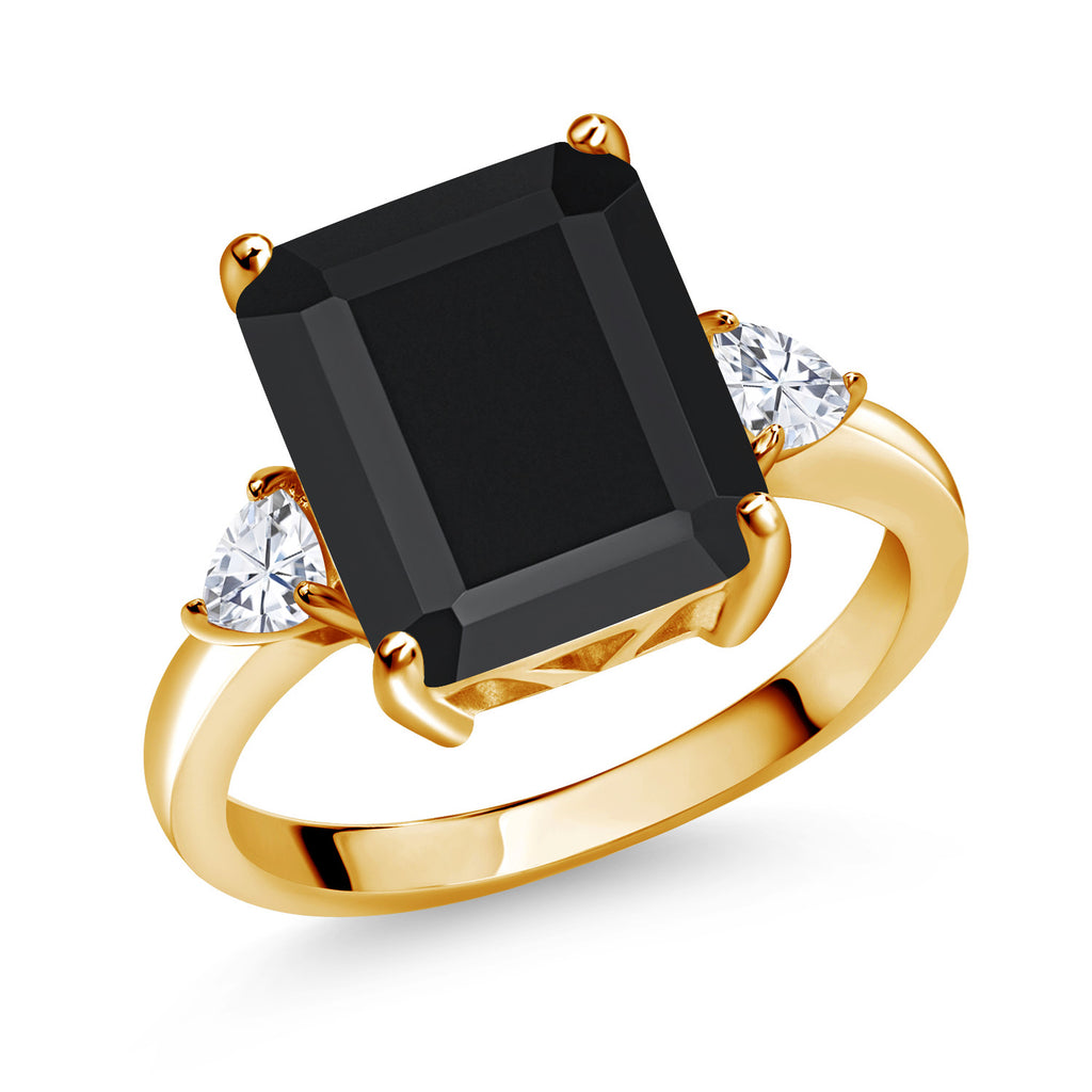 Onyx - December_5_Ring in 925 Yellow Gold Plated Silver