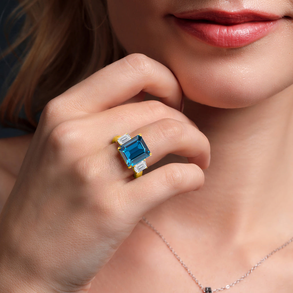 Ring in 925 Yellow Gold Plated Silver