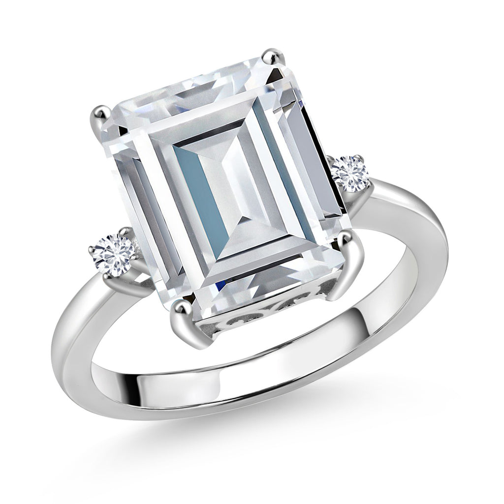 White Moissanite - April_7_Ring in 925 Sterling Silver
