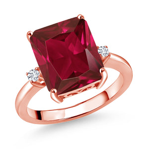 Created Ruby - July_5_Ring in 925 Rose Gold Plated Silver