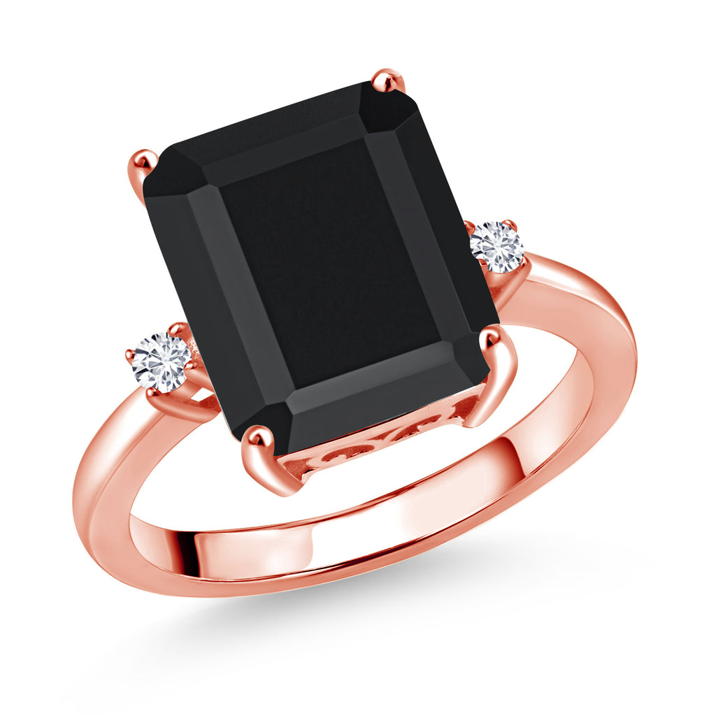 Onyx - December_9_Ring in 925 Rose Gold Plated Silver