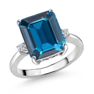 London Blue Topaz - November_5_Ring in 925 Sterling Silver