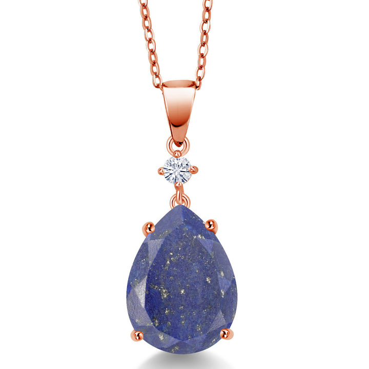 Lapis_18K Rose Gold Plated Silver_Pendant in 18K Rose Gold Plated Silver