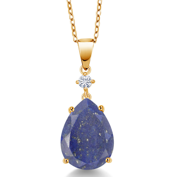 Lapis_18K Yellow Gold Plated Silver_Pendant in 18K Yellow Gold Plated Silver